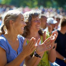 Enjoying the festival vibe