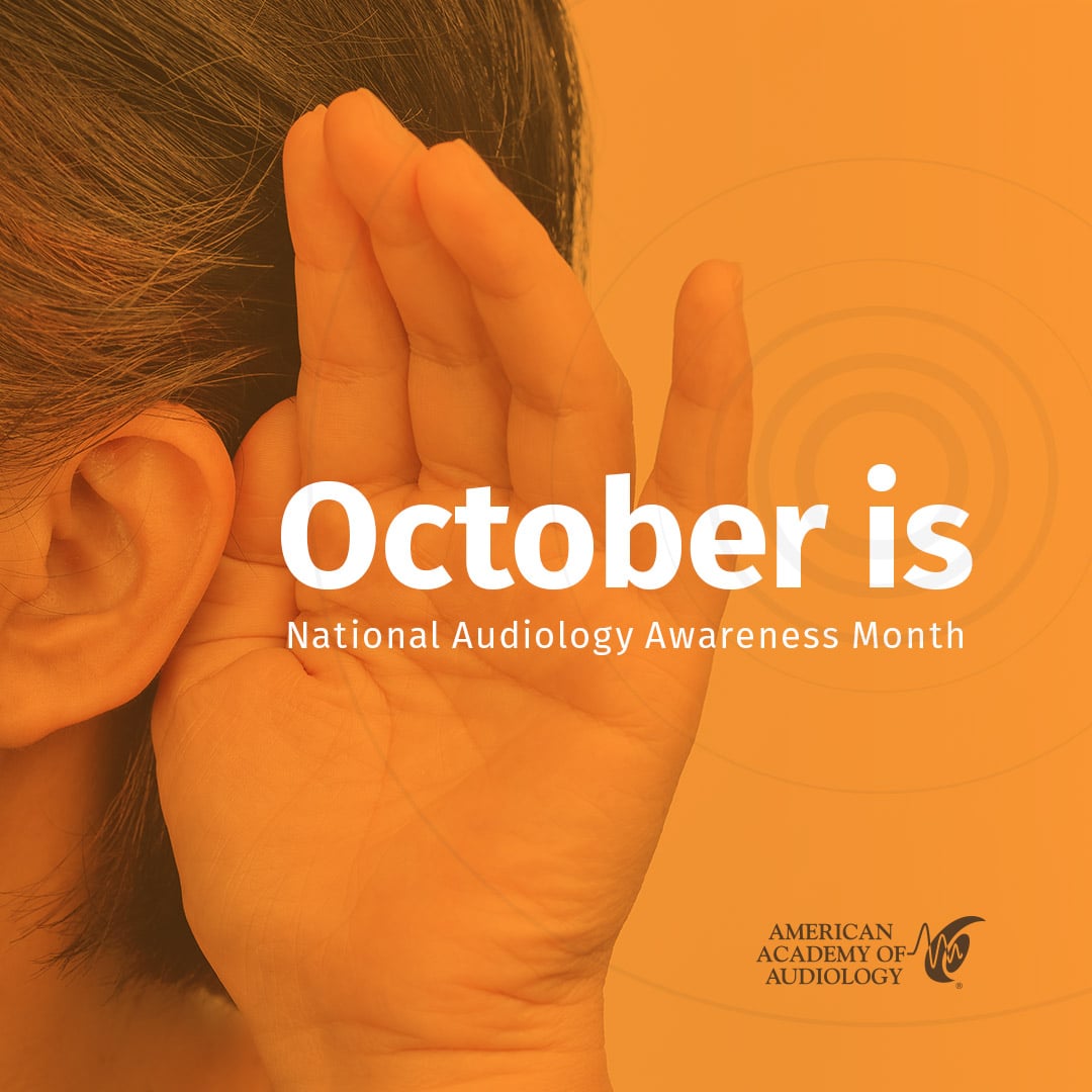 October as National Audiology Awareness Month Person listening